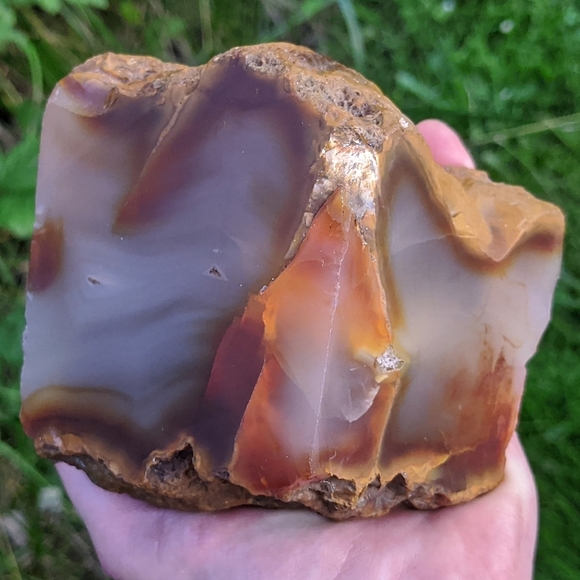 *SOLD* Large natural Agate abstract cut stone bookend 973g - Picture 6 of 12
